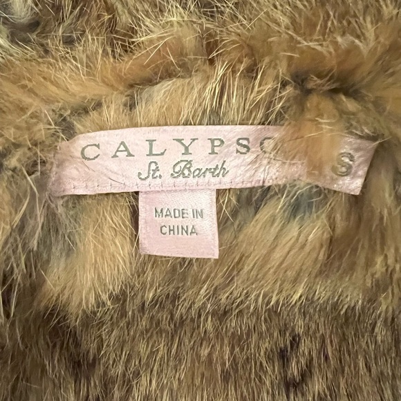 Stylish real rabbit fur brown vest. Like new. Calypso St. Barth. VINTAGE. Small - Picture 4 of 7